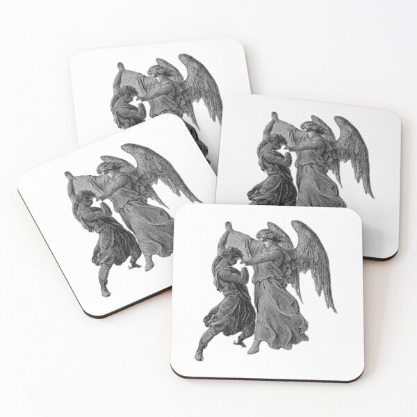 Item preview, Jacob Fighting the Angel – Gustave Doré Engraving designed and sold by Fallen Fenris.