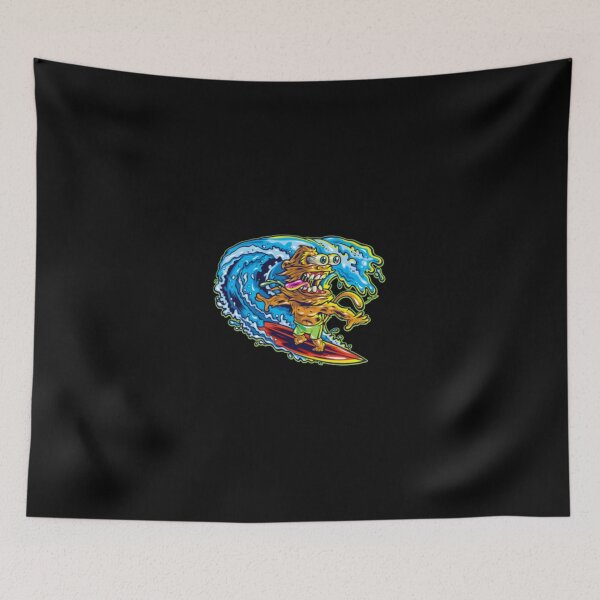 Item preview, Crazy Monster Surfing Big Wave Cartoon designed and sold by YunadiMelikov.