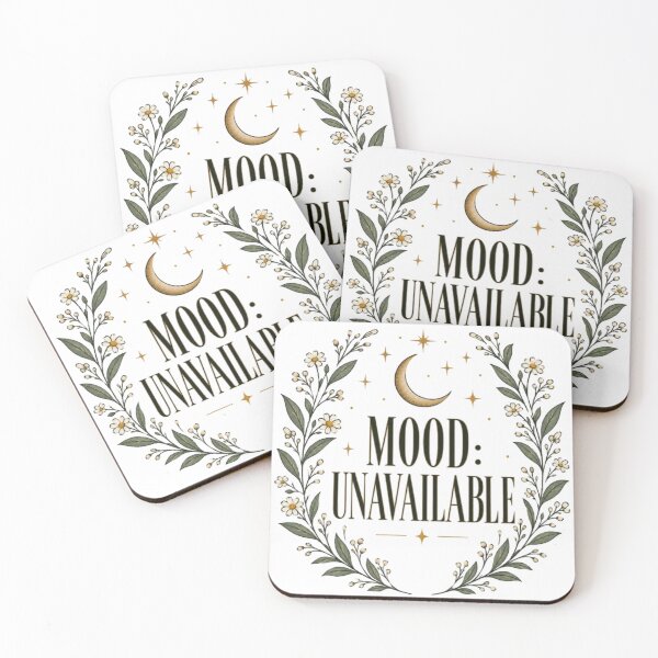 Item preview, Mood Unavailable Minimalist Botanical Moon Celestial Quote designed and sold by TibbuTees.