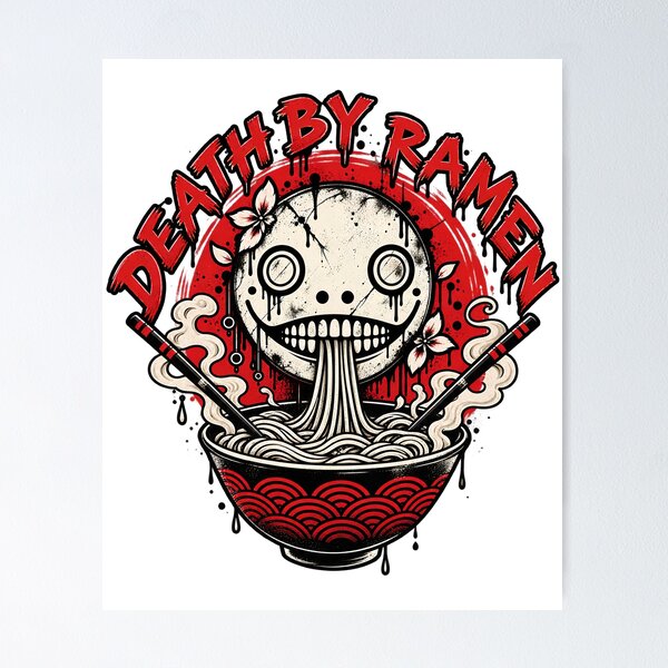 Item preview, Death By Ramen Japanese Noodles Emil Lunar Tears Horror Anime Aesthetic designed and sold by Arezaali.