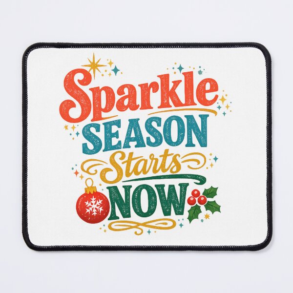Item preview, Sparkle Season Starts Now Retro Christmas Holiday Typography Art Design designed and sold by inkoutninja.