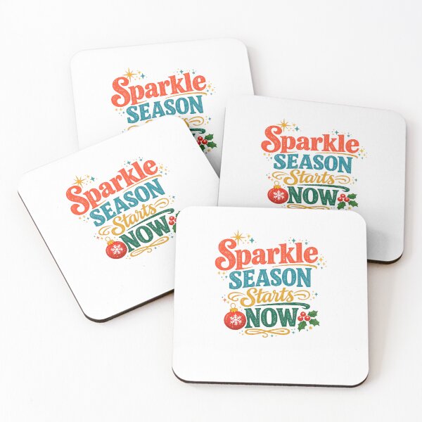 Item preview, Sparkle Season Starts Now Retro Christmas Holiday Typography Art Design designed and sold by inkoutninja.