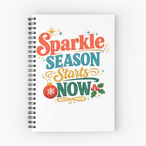 Item preview, Sparkle Season Starts Now Retro Christmas Holiday Typography Art Design designed and sold by inkoutninja.