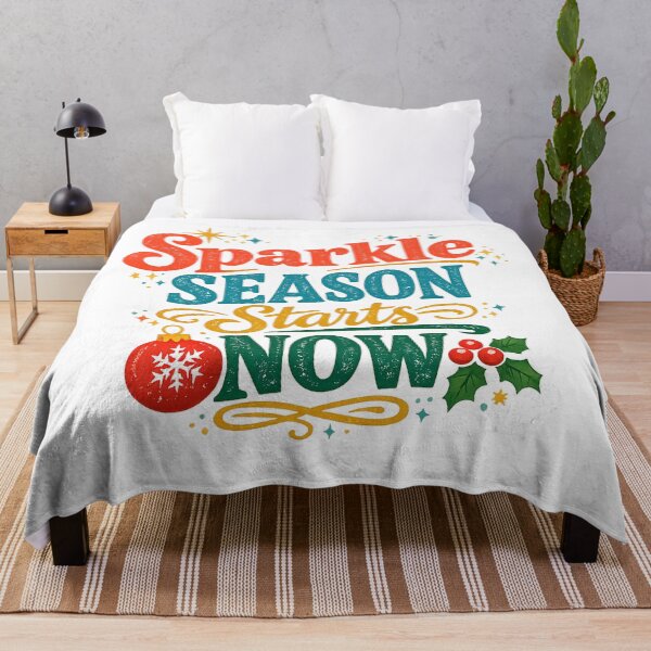 Item preview, Sparkle Season Starts Now Retro Christmas Holiday Typography Art Design designed and sold by inkoutninja.