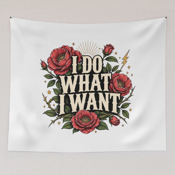 Item preview, I Do What I Want Vintage Floral Rose Bold Quote designed and sold by TibbuTees.