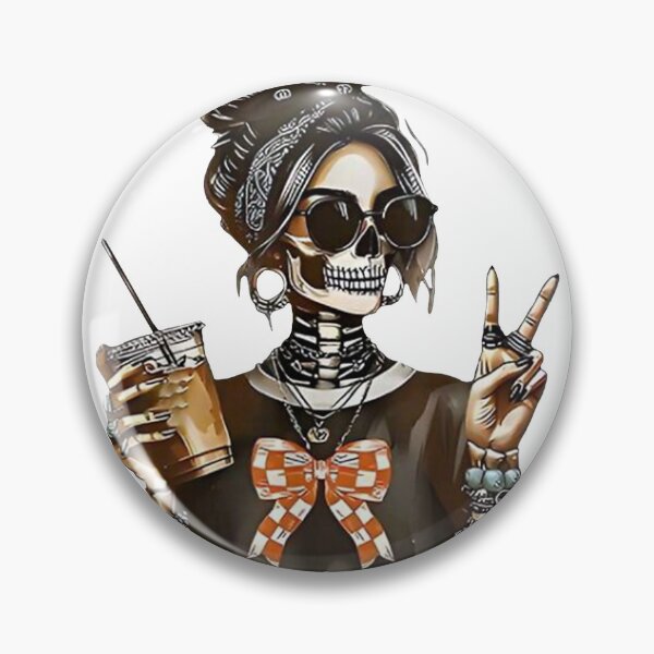 Item preview, Skeleton Girl Drinking Coffee Peace Sign Graphic for Wome T-Shirt designed and sold by Stickerbynp1.