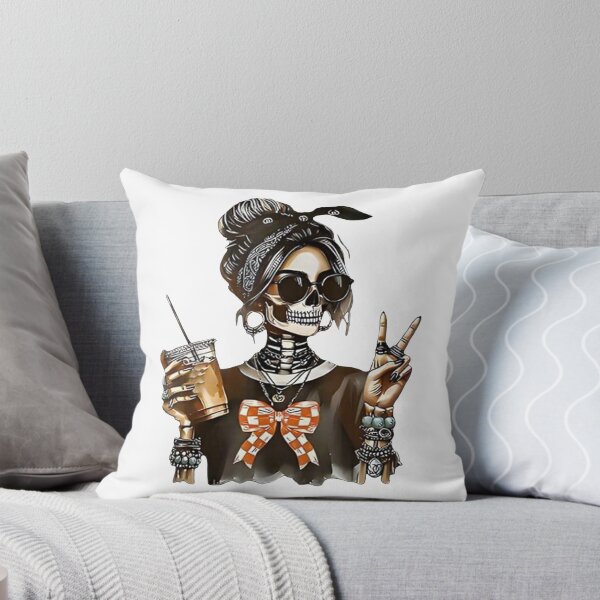 Item preview, Skeleton Girl Drinking Coffee Peace Sign Graphic for Wome T-Shirt designed and sold by Stickerbynp1.