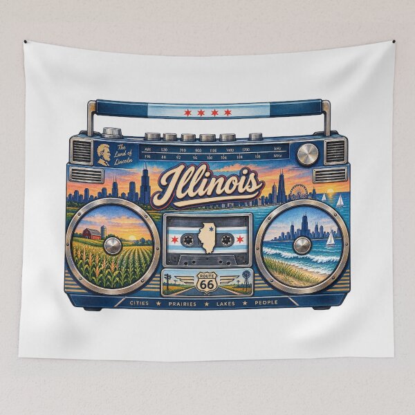 Item preview, Illinois Gen X Boom Box designed and sold by Whimspired By Paxx.