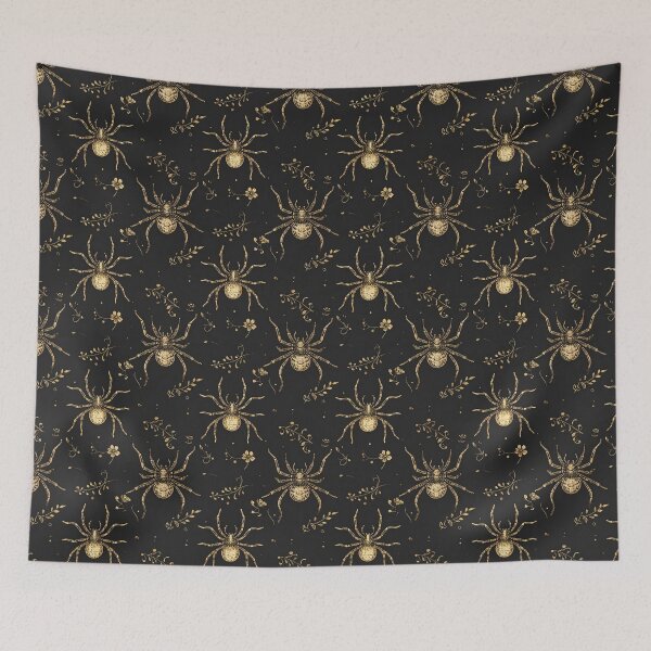 Item preview, Vintage Black Gold Spider Gothic , Dark Victorian Halloween Seamless designed and sold by gulsumkiyan.
