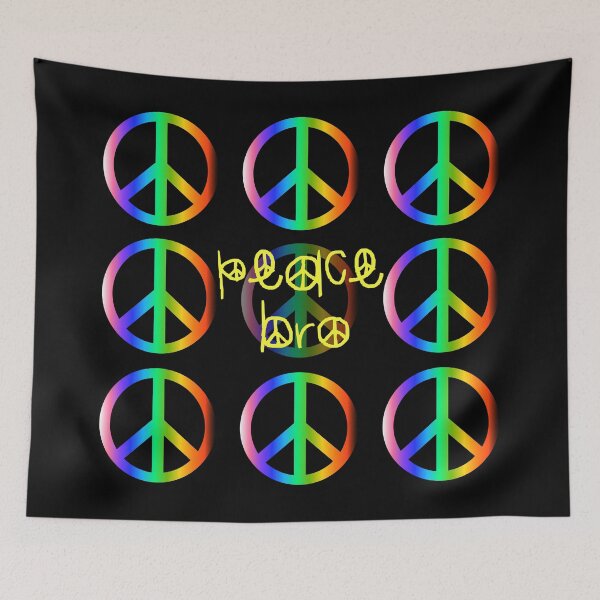 Item preview, Rainbow Peace Sign Grid with Peace Bro Text designed and sold by laxmanrajart.