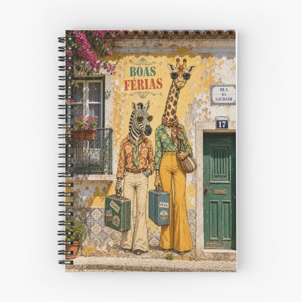 Item preview, Zebra and Giraffe Vacation Retro Art, Portuguese Wall Street Art, 70s Safari Animals, Vintage Travel Design designed and sold by Jandedan.