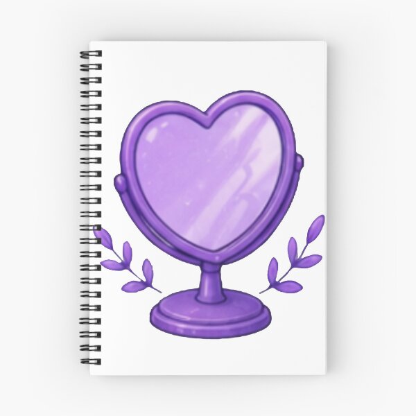 Item preview, Cute Purple Heart Mirror with Botanical Details | Kawaii Aesthetic designed and sold by Kiralemon.