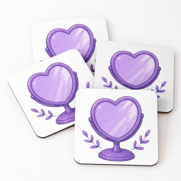 Item preview, Cute Purple Heart Mirror with Botanical Details | Kawaii Aesthetic designed and sold by Kiralemon.