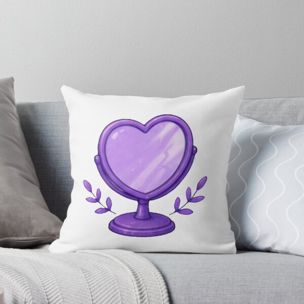 Item preview, Cute Purple Heart Mirror with Botanical Details | Kawaii Aesthetic designed and sold by Kiralemon.