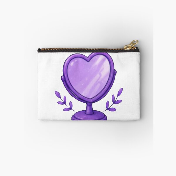 Item preview, Lindo espejo con forma de corazón morado y detalles botánicos | Estética Kawaii designed and sold by Kiralemon.