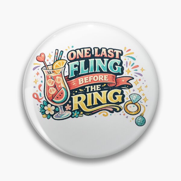 Item preview, One Last Fling Before the Ring Retro Bachelorette Party Bridal Quote Design designed and sold by inkoutninja.