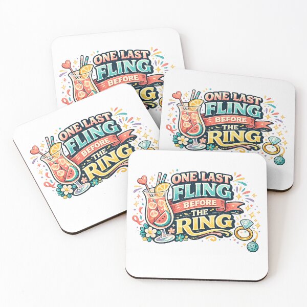 Item preview, One Last Fling Before the Ring Retro Bachelorette Party Bridal Quote Design designed and sold by inkoutninja.