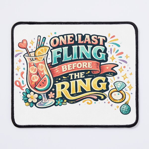 Item preview, One Last Fling Before the Ring Retro Bachelorette Party Bridal Quote Design designed and sold by inkoutninja.