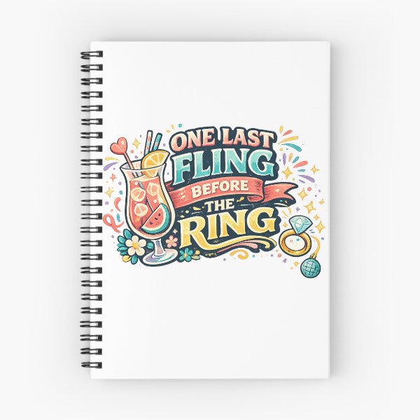 Item preview, One Last Fling Before the Ring Retro Bachelorette Party Bridal Quote Design designed and sold by inkoutninja.