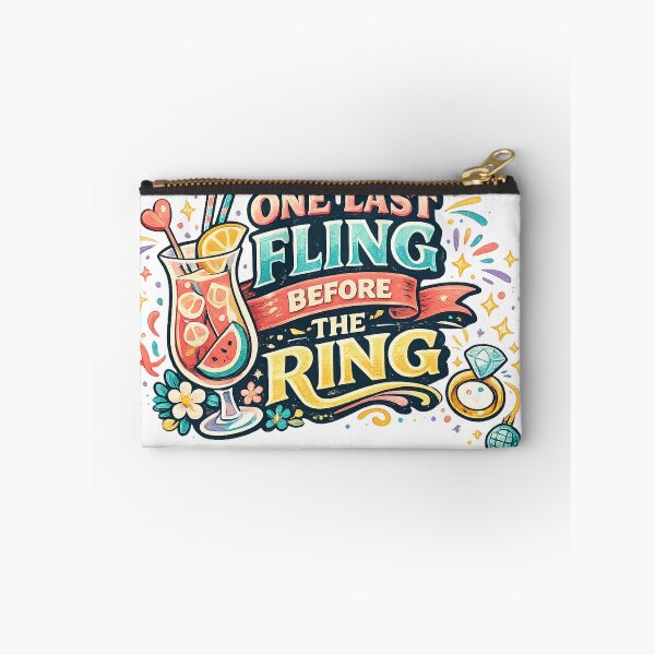 Item preview, One Last Fling Before the Ring Retro Bachelorette Party Bridal Quote Design designed and sold by inkoutninja.
