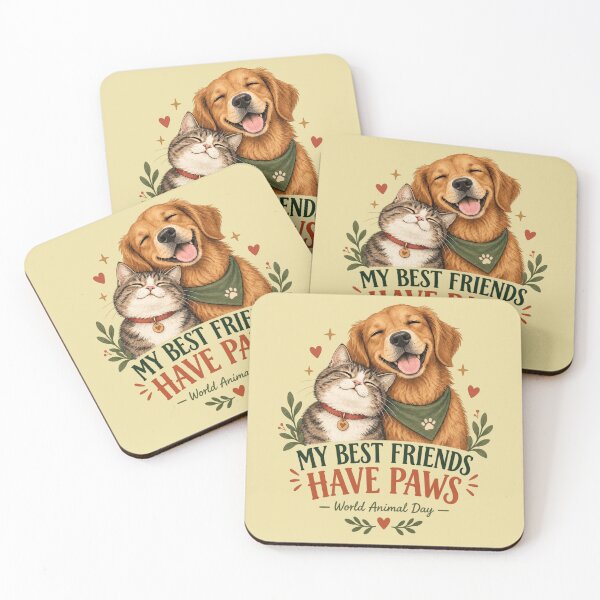 Item preview, My Best Friends Have Paws Cute Cat & Dog Pet Lover Design designed and sold by 1DreamerShop.