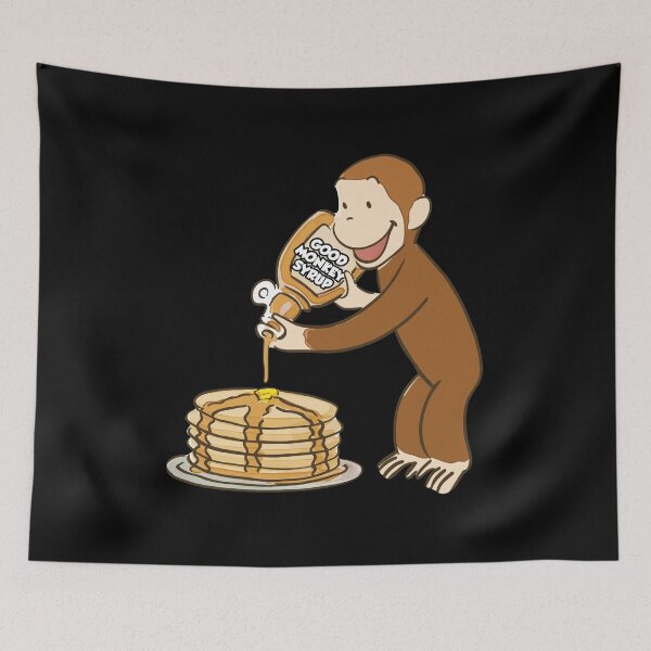 Item preview, Monkey Pouring Syrup on Pancakes Art designed and sold by RogeHane.