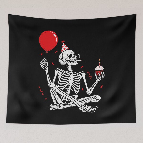 Item preview, It's My Party Funny Skeleton Birthday Dark Humor Design designed and sold by RamonaTeal.