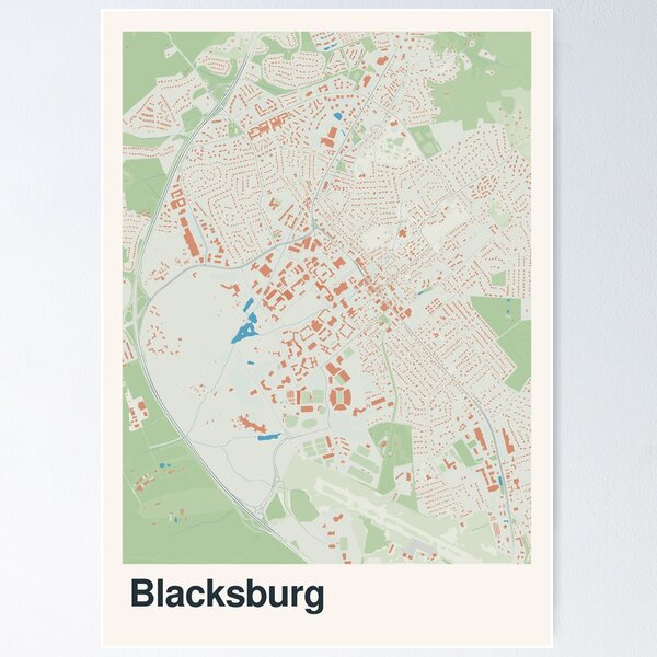 Item preview, Blacksburg Minimalistic Map Art designed and sold by MapsNerd.