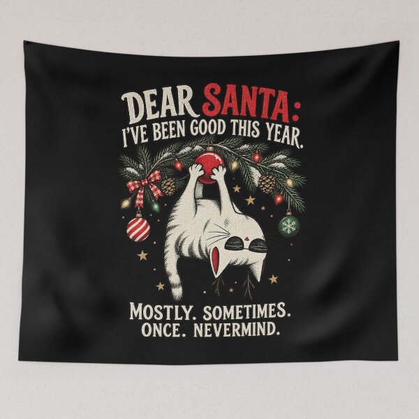 Item preview, Funny Christmas Cat Dear Santa I've Been Good Cool Cat Design designed and sold by RamonaTeal.