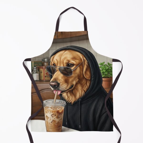 Item preview, Cool Golden Retriever Iced Coffee Dog Hoodie Art designed and sold by creativerooney.