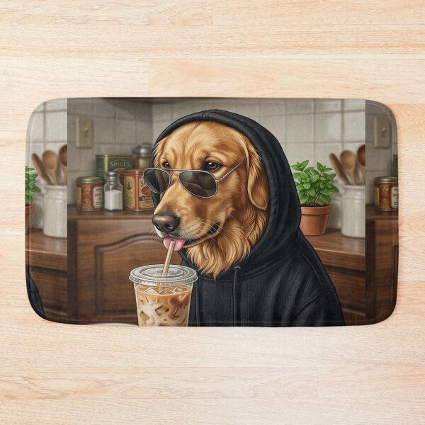 Item preview, Cool Golden Retriever Iced Coffee Dog Hoodie Art designed and sold by creativerooney.