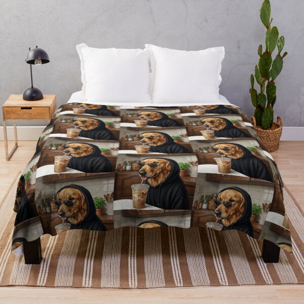 Item preview, Cool Golden Retriever Iced Coffee Dog Hoodie Art designed and sold by creativerooney.