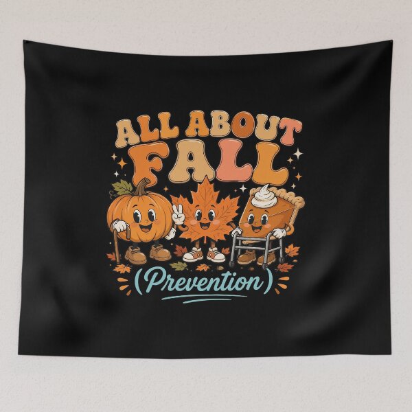 Item preview, All About Fall Prevention Retro Autumn Characters designed and sold by Dmo3HarkoArt.