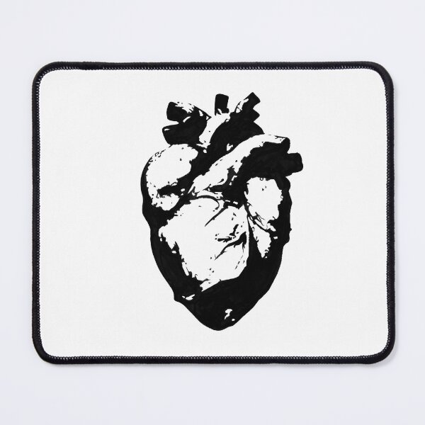 Item preview, Realistic heart black and white graphic designed and sold by parsolrubyart.