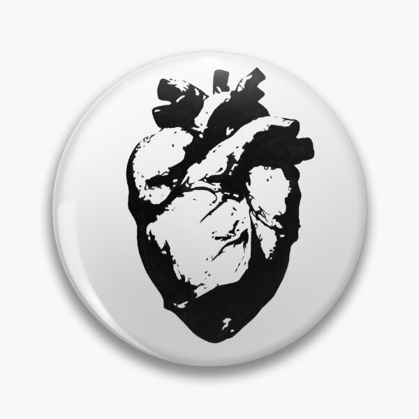 Item preview, Realistic heart black and white graphic  designed and sold by parsolrubyart.