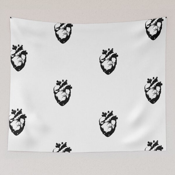 Item preview, Realistic heart black and white graphic  designed and sold by parsolrubyart.