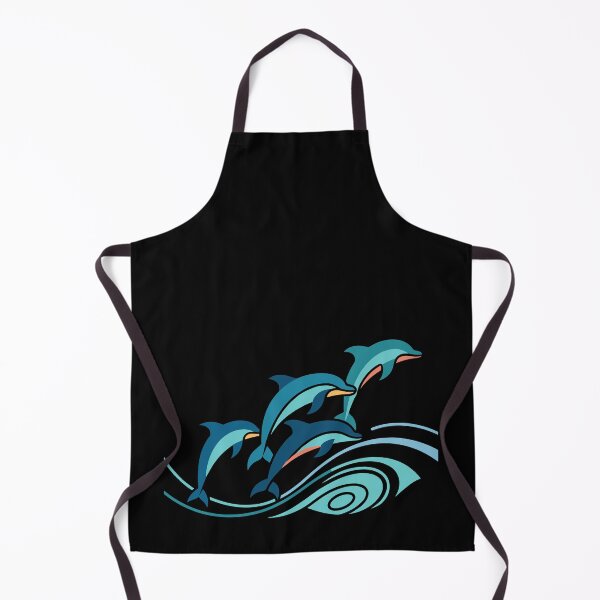 Item preview, Abstract Jumping Dolphins Design in Waves with Dynamic Shapes designed and sold by ElegantOutlines.