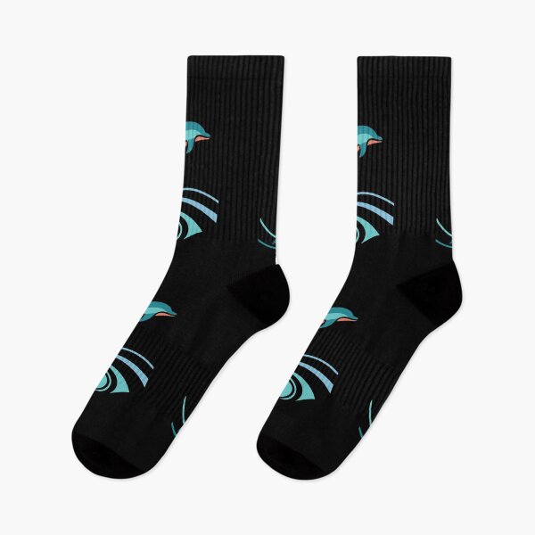 Item preview, Abstract Jumping Dolphins Design in Waves with Dynamic Shapes designed and sold by ElegantOutlines.