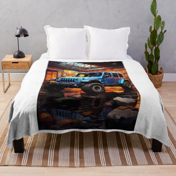 Item preview, Blue Off-Road 4x4 in Industrial Workshop designed and sold by RevUpDesign.