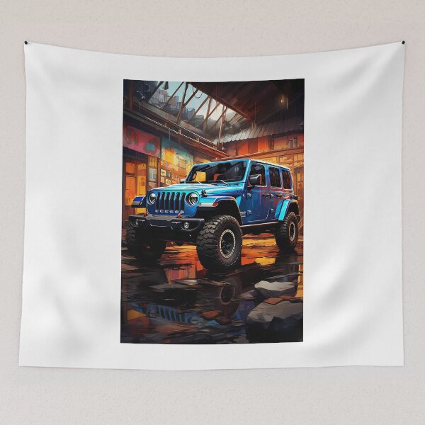 Item preview, Blue Off-Road 4x4 in Industrial Workshop designed and sold by RevUpDesign.