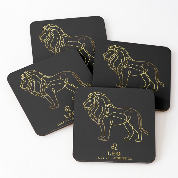 Item preview, Leo Constellation Lion Line Art - Vintage "Gold" Zodiac Star Sign designed and sold by Vikreta.