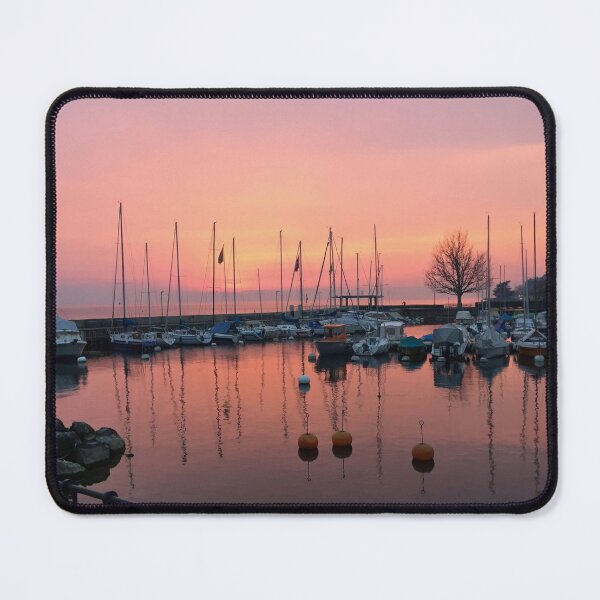 Item preview, Vevey Switzerland Sunset Harbor - Serene Lake Geneva Marina Jigsaw Puzzle designed and sold by ImagesByAmr.