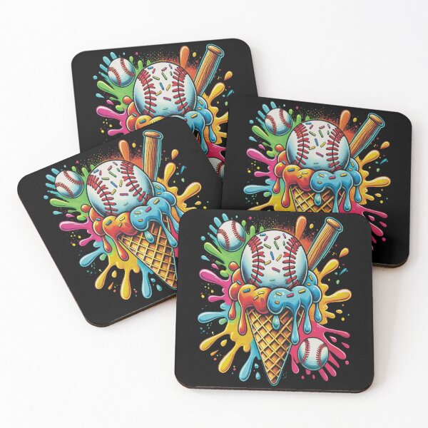 Item preview, Baseball Ice Cream Colorful Funny Summer Sports Gift designed and sold by SkymarArt.