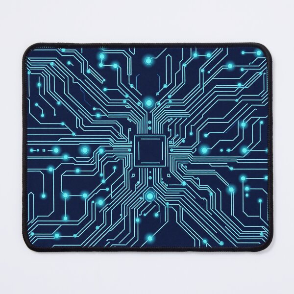 Item preview, Futuristic Blue Tech Circuit Board Cyberpunk Pattern designed and sold by IntelliMindDesigns.