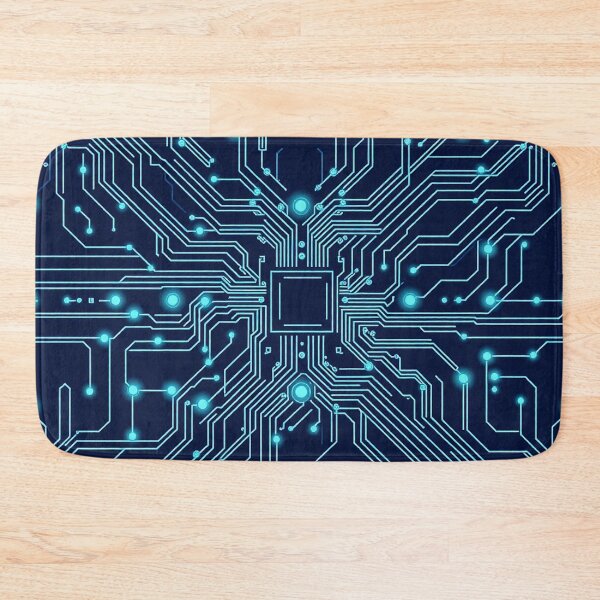 Item preview, Futuristic Blue Tech Circuit Board Cyberpunk Pattern designed and sold by IntelliMindDesigns.