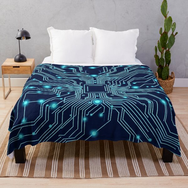 Item preview, Futuristic Blue Tech Circuit Board Cyberpunk Pattern designed and sold by IntelliMindDesigns.