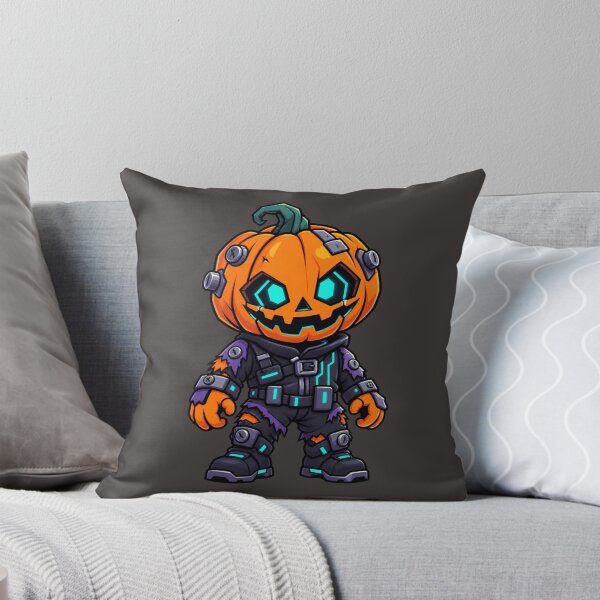 Item preview, Cyber Zombie Pumpkin Robot – Neon Halloween designed and sold by Thaivi Design.