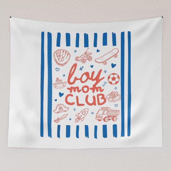 Artikelvorschau, Boy Mom Club Retro Stripes Funny Mom Life Mothers Day entworfen und verkauft von RileyAngelaShop.