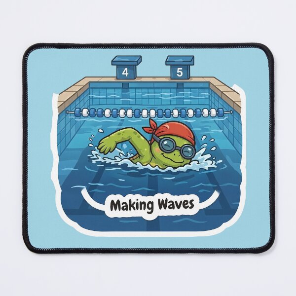 Item preview, Cute Frog Swimmer – Making Waves Swimming Gift designed and sold by Isliath.