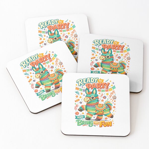 Item preview, Ready to Party Bring the Fun Colorful Pinata Donkey Fiesta Art Design designed and sold by inkoutninja.
